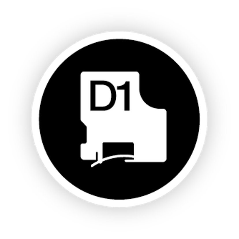 Dymo Tape D1 12mm Svart/Vit Permanent Polyester