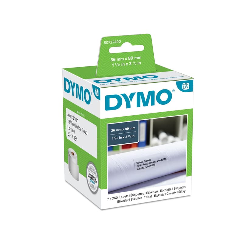 Dymo Etiketter Adress 89x36mm - LabelWriter 2-Pack