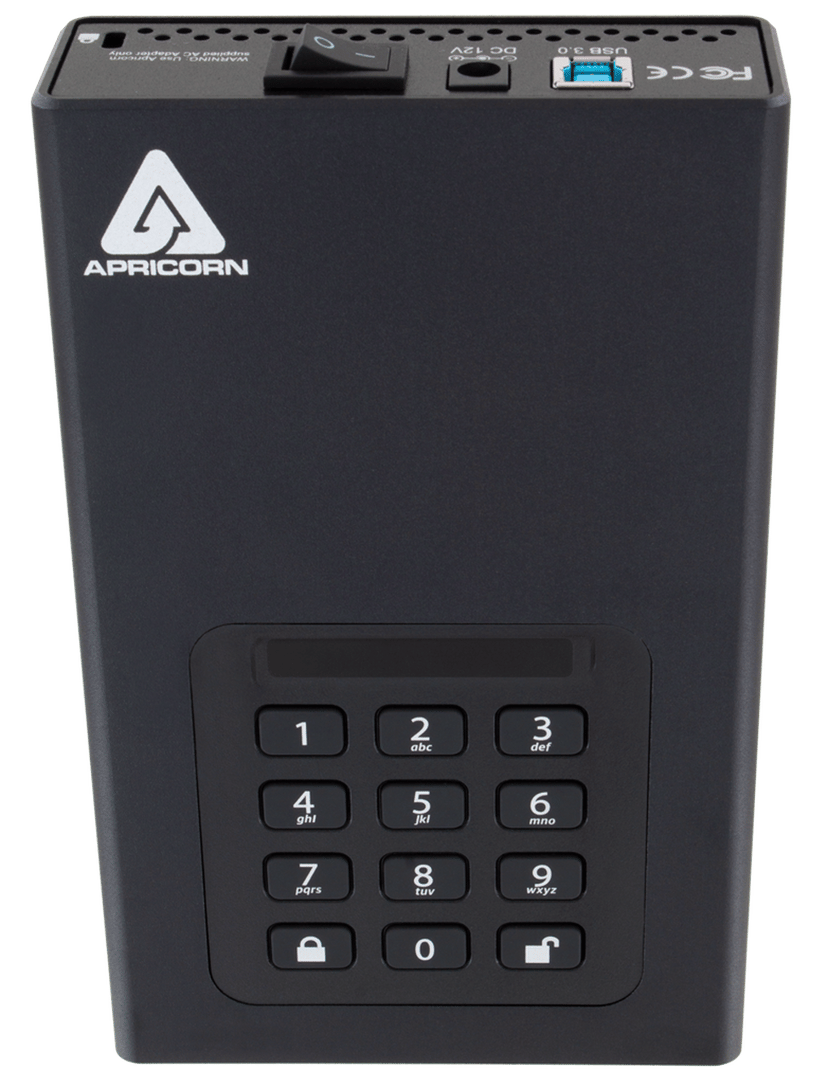 Apricorn Padlock DT Secure 256BIT AES 4TB Svart