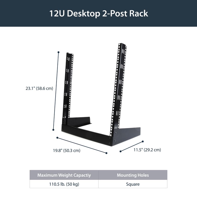 Startech 12U 19in Desktop Open Frame 2 Post Rack