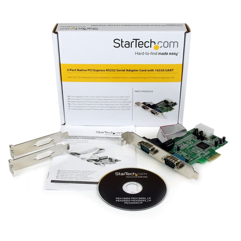 Startech 2 Port Native PCI Express RS232 Serial Adapter Card with 16550 UART