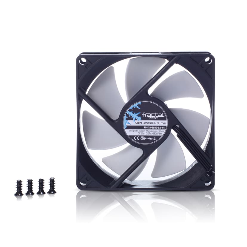 Fractal Design Silent Series R3 92MM Ventilator Wit, Zwart