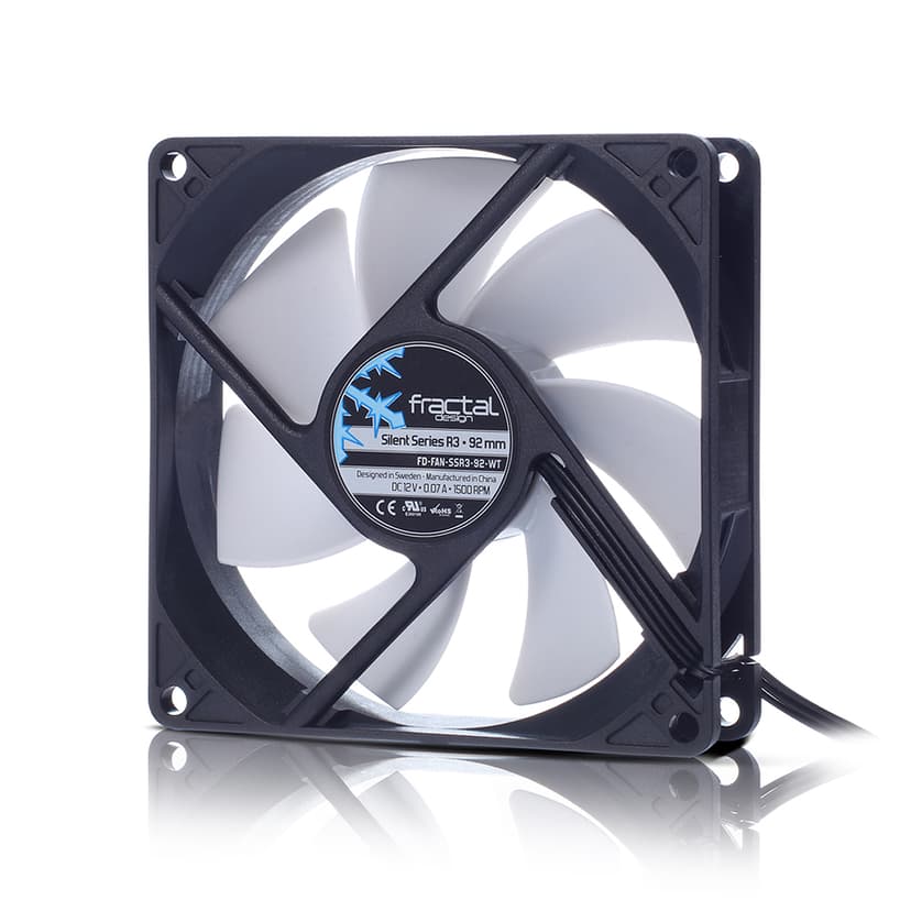 Fractal Design Silent Series R3 92MM Ventilator Wit, Zwart