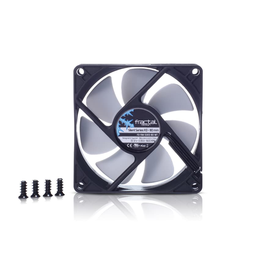 Fractal Design Silent Series R3 80MM Vifte Hvit, Sort
