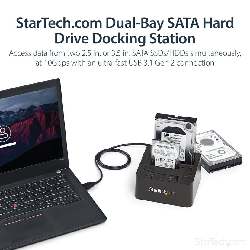 Startech USB 3.1 Gen 2 (10Gbps) Dual-Bay Dock for 2.5"/3.5" SATA Drives