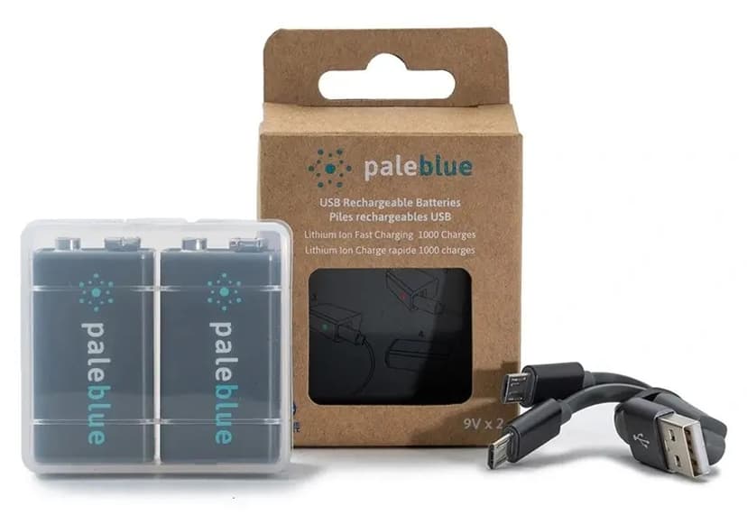 PALE BLUE Li-Ion ladattava 9V akku