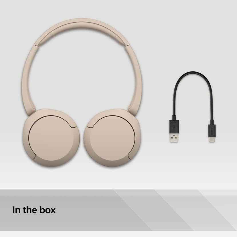 Sony WH-CH520 Trådlösa Hörlurar Stereo USB-C Gräddfärgad