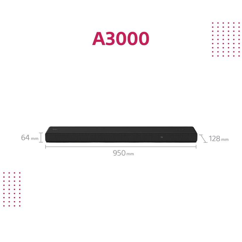 Sony HT-A3000 3.1 Soundbar Svart