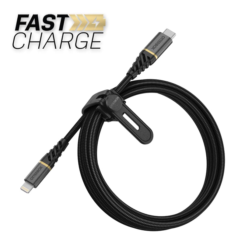 Otterbox Premium USB-C to Lightning cable 2m Sort