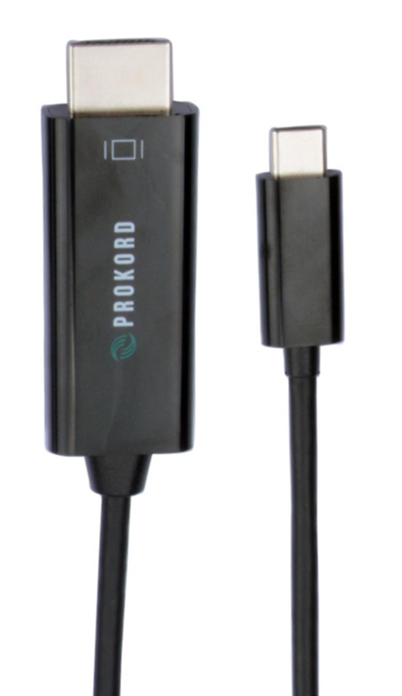 Prokord USB-C till HDMI 4k 60hz 1.8m adapter 1.8m USB-C HDMI Svart