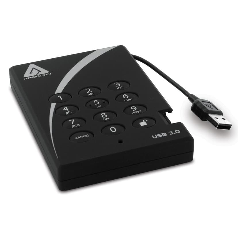Apricorn Padlock Secure 256BIT AES 500GB Zwart