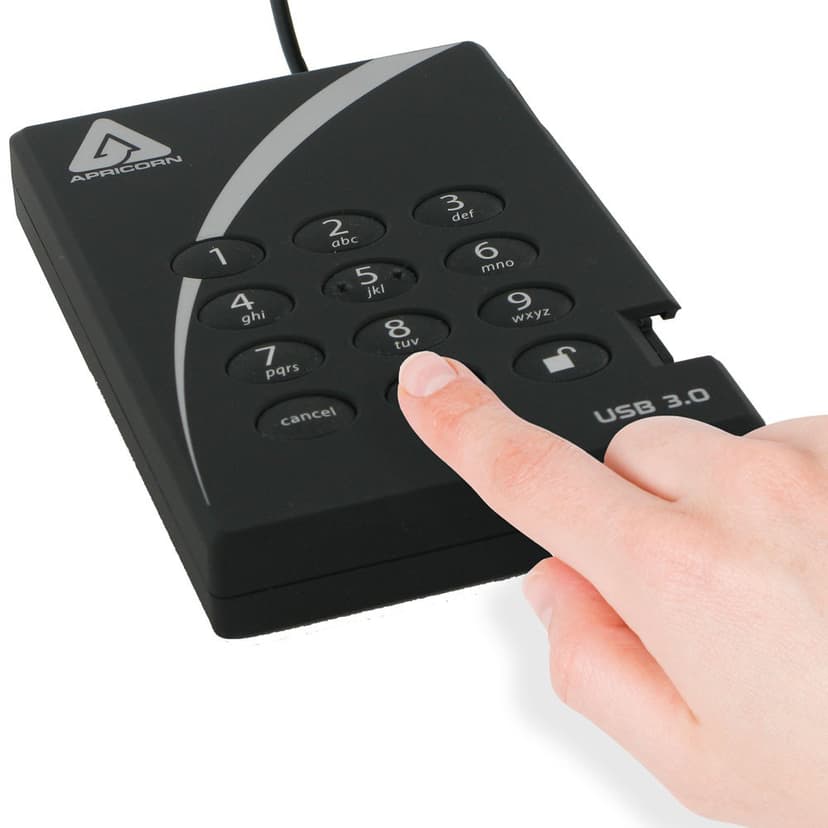 Apricorn Padlock Secure 256BIT AES 1TB Svart