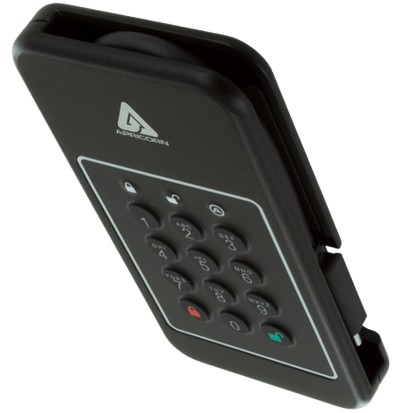 Apricorn AEGIS NVX 2TB SSD Ruggedized Encrypted USB-C Svart