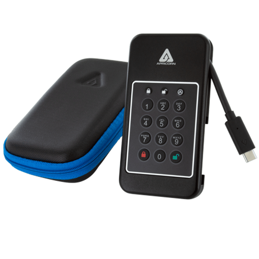 Apricorn AEGIS NVX 1TB SSD Ruggedized Encrypted USB-C Svart