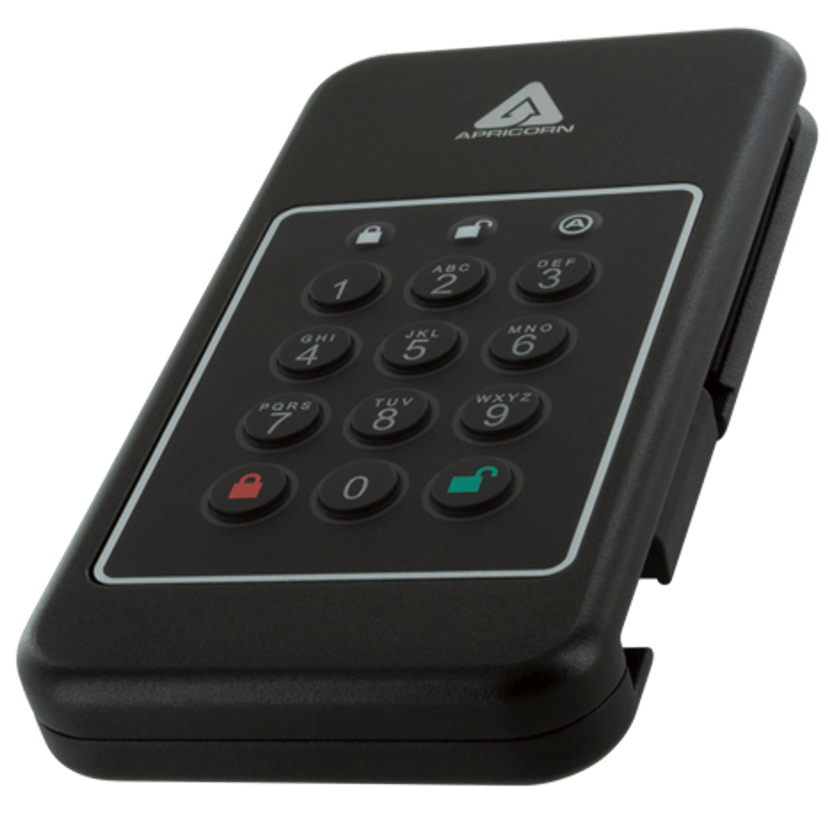 Apricorn AEGIS NVX 1TB SSD Ruggedized Encrypted USB-C Svart