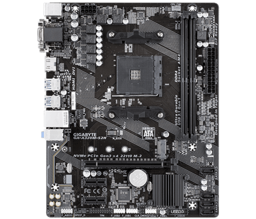 Gigabyte A320M-S2H AM4 Micro-ATX Emolevyt