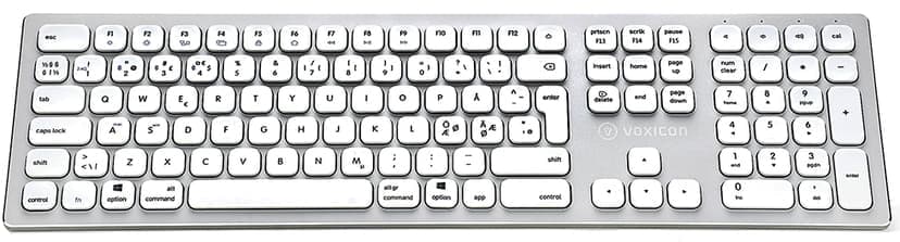 Voxicon Trådlöst Fullstort Tangentbord 295BWL – Bluetooth & 2.4GHz för PC/MAC Trådlös Nordic