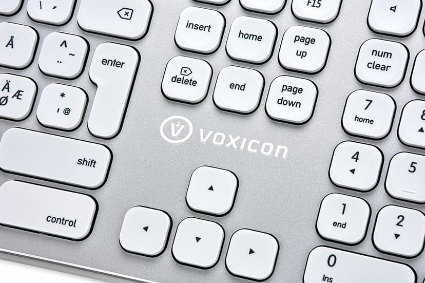 Voxicon Trådlöst Fullstort Tangentbord 295BWL – Bluetooth & 2.4GHz för PC/MAC Trådlös Nordic