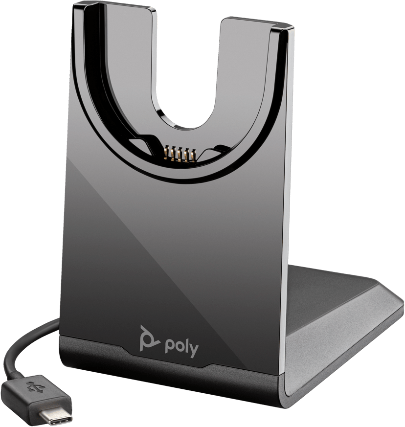 HP Poly Voyager Focus 2 med ladestander USB Type-C / USB Type-A UC Sort