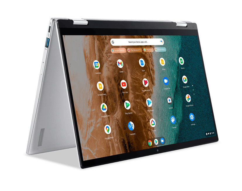 Acer Chromebook Spin 514 CP514-2H-597C Intel® Core™ i5 i5-1130G7 35,6 cm (14") Touchscreen 8 GB LPDDR4x-SDRAM 256 GB SSD Wi-Fi 6 (802.11ax) ChromeOS Zilver Core i5 8GB 256GB 14"
