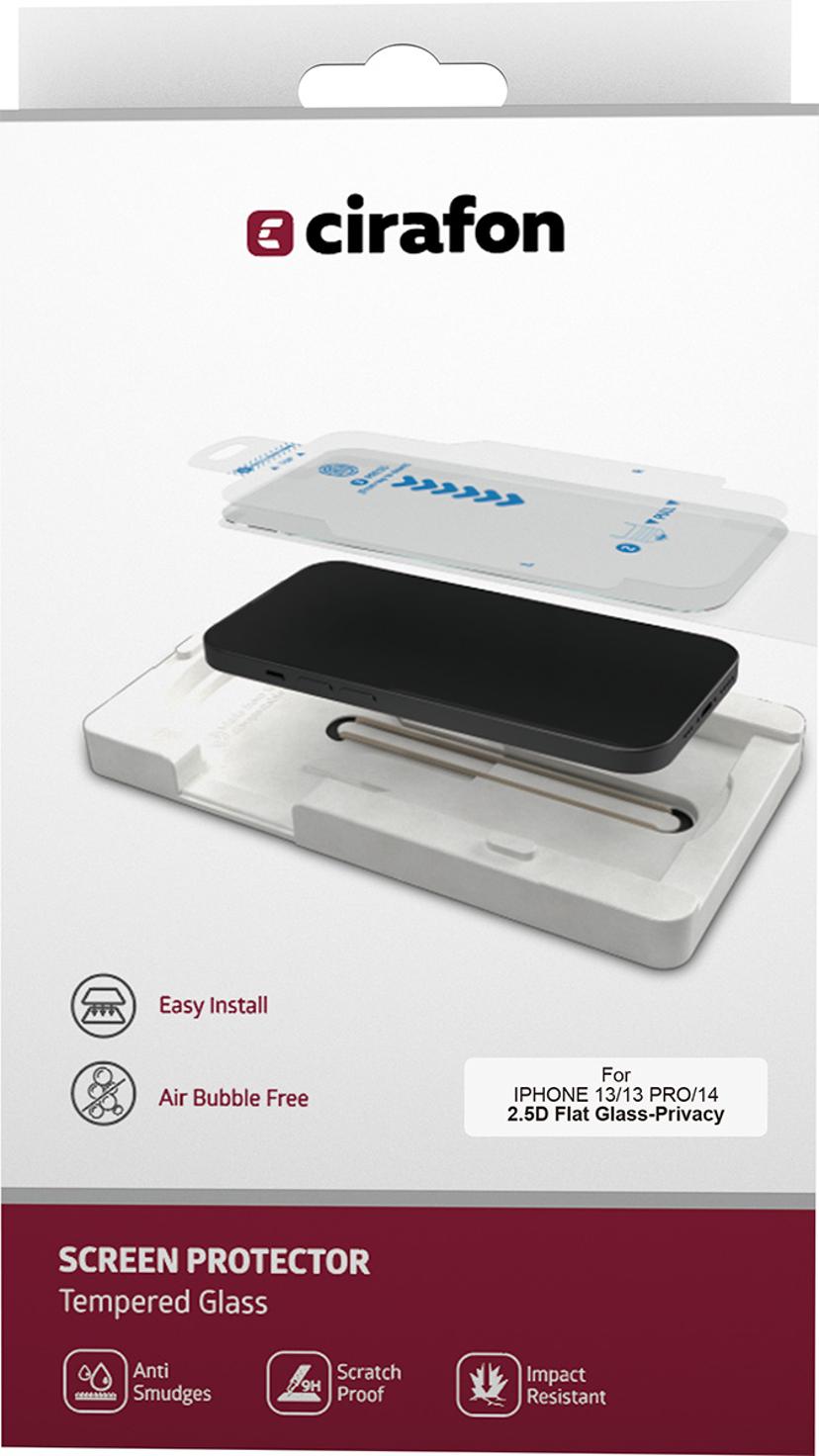 Cirafon Privacy Skärmskydd Glas iPhone 13, iPhone 13 Pro, iPhone 14
