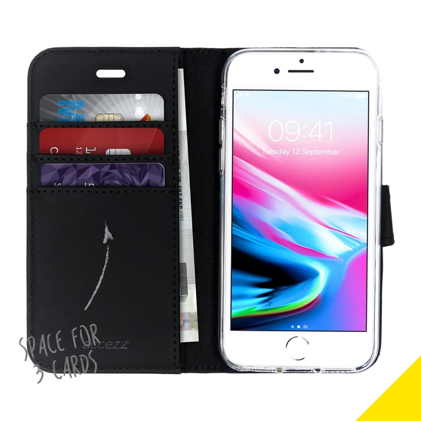 Accezz Wallet Softcase Bookcase iPhone 7/8/SE (2020)/SE (2022) Zwart