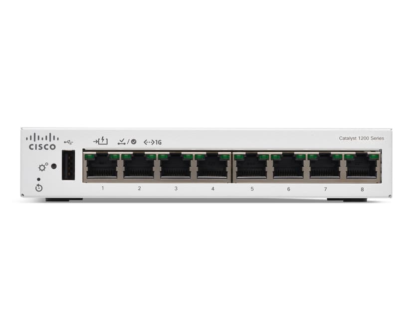 Cisco Catalyst C1200 Smart 8x1GbE 1 Port 12.95W PD Switch - (Outlet-vare klasse 2)