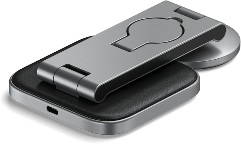 Satechi 3-in-1 Foldable Qi2 Wireless Charging Stand Musta