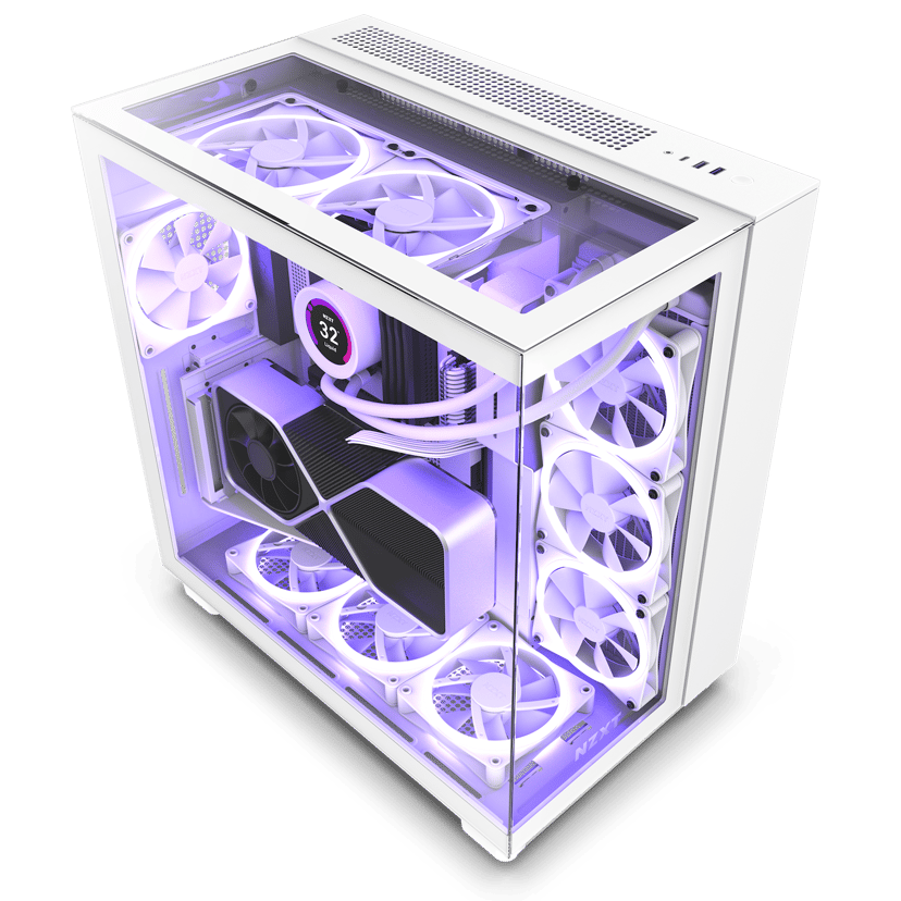 NZXT H9 Elite Premium Dual Chamber Midi Tower Hvit