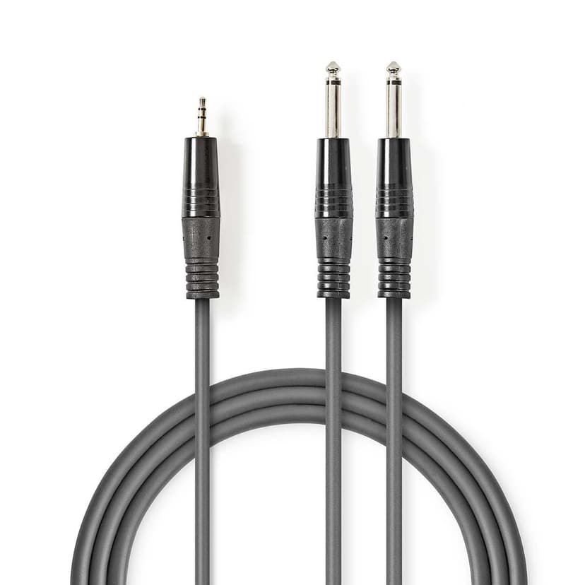 Nedis COTH23200GY15 audio kabel 1,5 m 2 x 6.35mm 3.5mm Grijs 1.5m 2 x 6,3mm 3,5mm