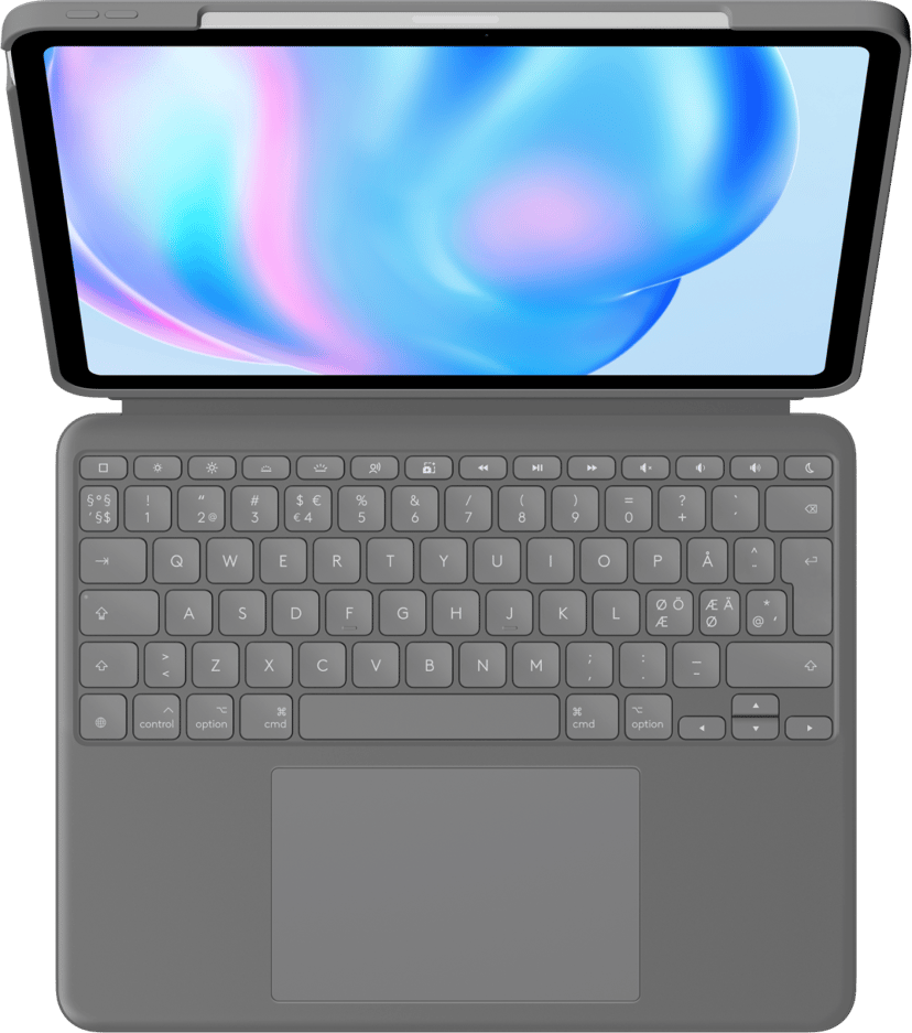 Logitech Combo Touch iPad Air 13" (M2), iPad Air 13" (M3), iPad Air 13" (M4) Dansk, Norsk, Svensk, Finsk Grå