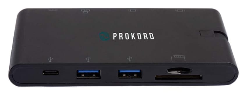 Prokord PD-DOCKM08 laptop-dokkingstasjon og portreplikator Koblet med ledninger (ikke trådløs) USB 3.2 Gen 1 (3.1 Gen 1) Type-C Sort USB Type-C