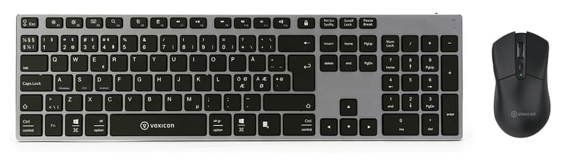 Voxicon Bluetooth Tangentbord BT 290 Svart + Office Mus GR1000 Nordisk