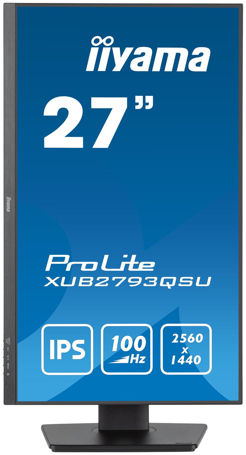 iiyama ProLite XUB2793QSU-B6 LED display 68,6 cm (27") 2560 x 1440 Pixels Quad HD Zwart 27" 2560 x 1440pixels IPS 16:9 100Hz