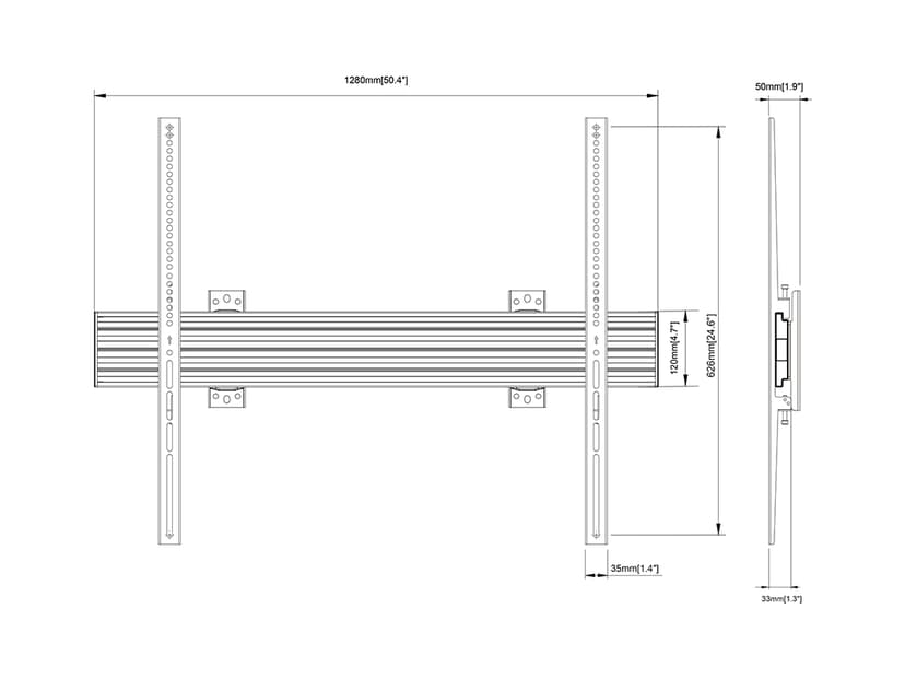 Multibrackets 4967 fäste för skyltningsskärm 3,05 m (120") Svart