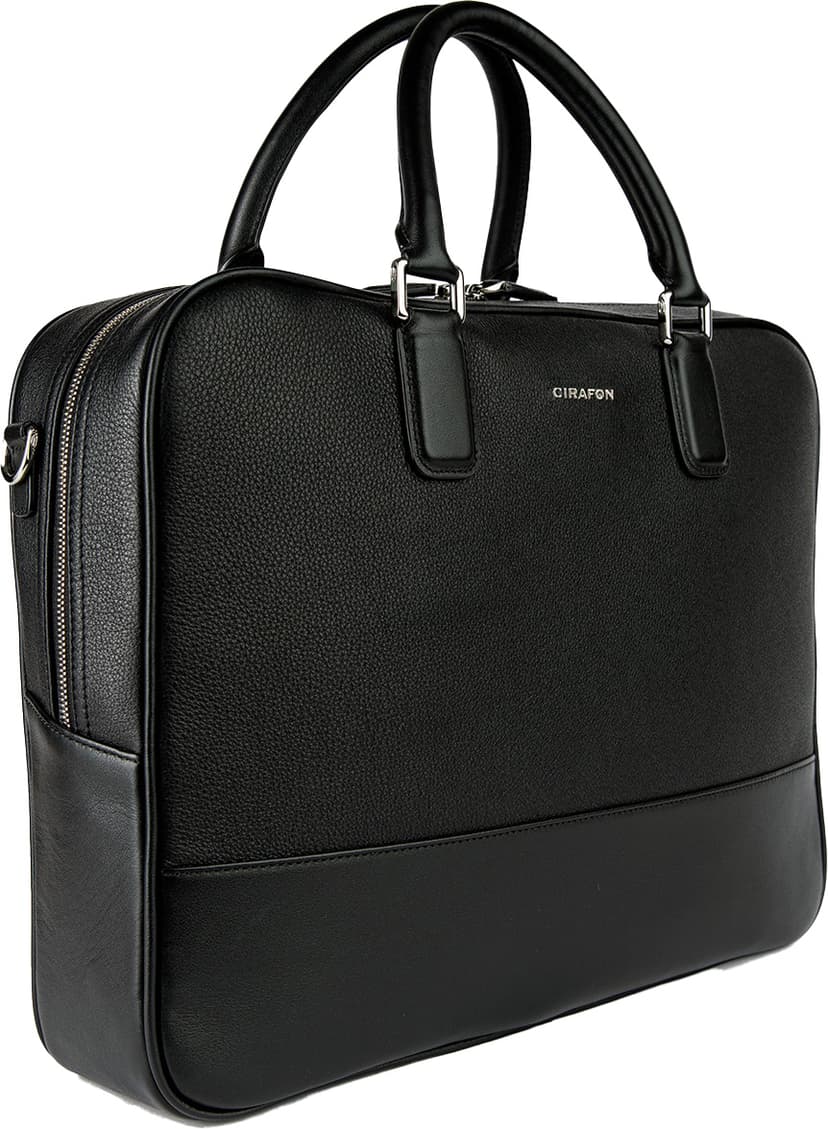Cirafon Barolo Leather Datorväska 16" Äkta läder Svart