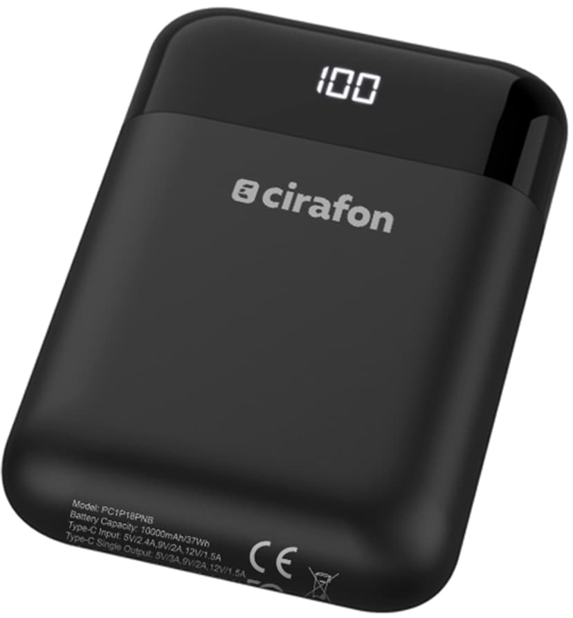 Cirafon Powerbank Premium  for Iphone 10000Mah Pd3.0 10000mAh Svart
