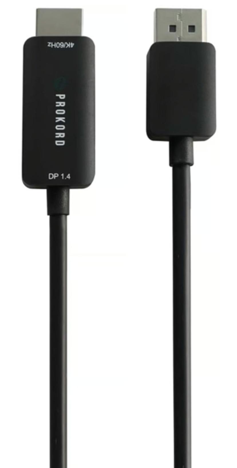 Prokord Cable Displayport - Hdmi 1.5m Black 4k@60hz 1.5m. DP HDMI Sort