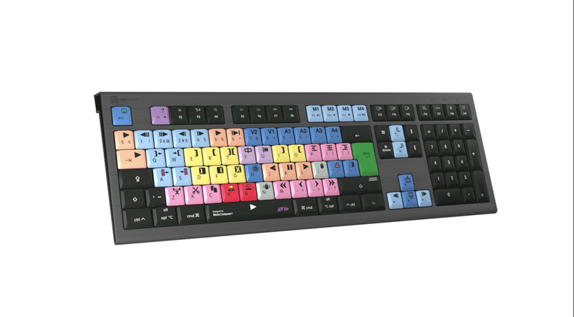 Logickeyboard LKB-MCOM4-A2M-UK tangentbord Spela USB QWERTY Engelsk Svart Kabel Engelsk