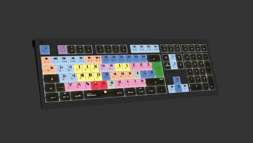 Logickeyboard LKB-MCOM4-A2M-UK tangentbord Spela USB QWERTY Engelsk Svart Kabel Engelsk