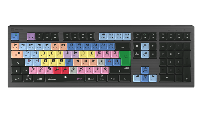 Logickeyboard LKB-MCOM4-A2M-UK tangentbord Spela USB QWERTY Engelsk Svart Kabel Engelsk