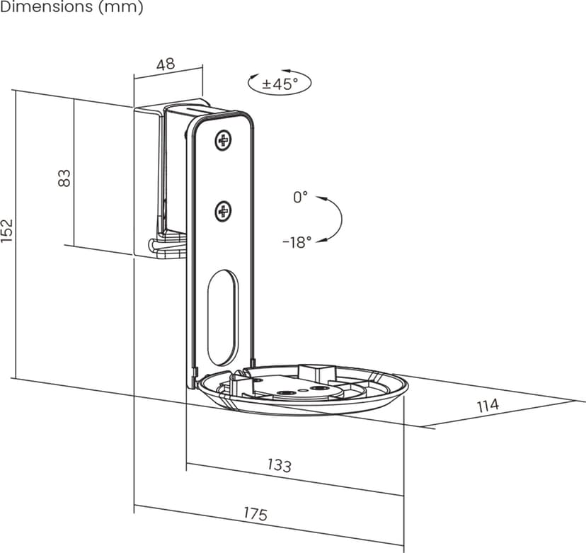 Prokord Veggbrakett for SONOS ERA 100
