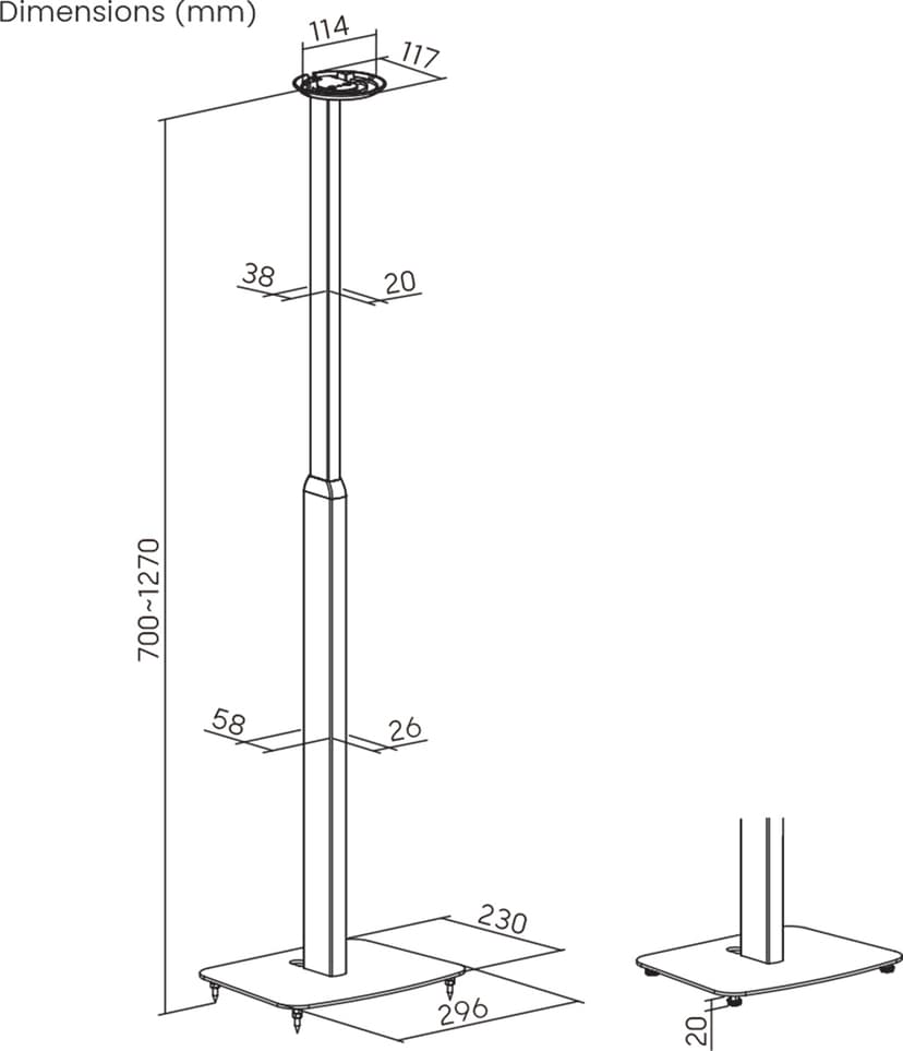 Prokord Floor stand SL for Sonos ERA 100