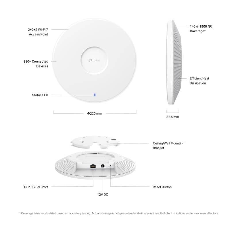 TP-Link Omada EAP772 Wifi 7 Access Point - (Fyndvara klass 2)