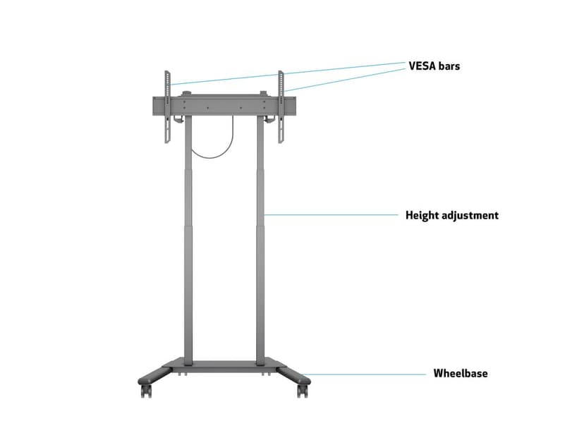 Multibrackets m Motorized Floorstand 60kg 37"-90" Black - (Outlet-vare klasse 2)
