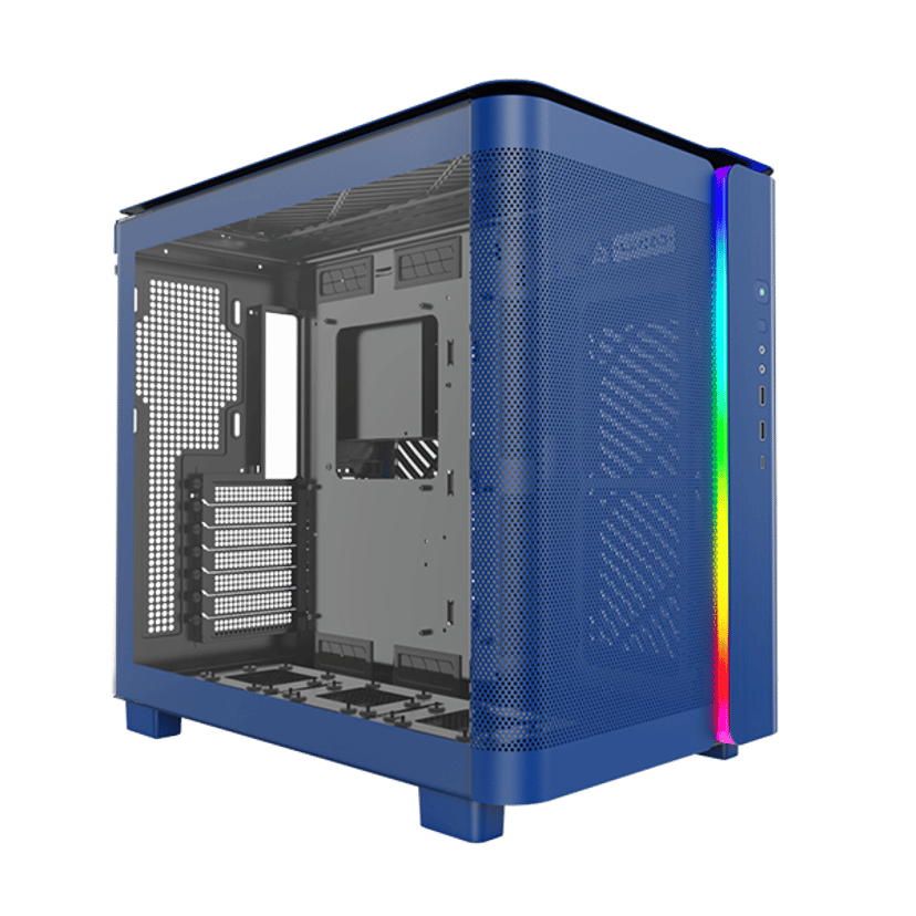 Montech King 95 Curved Glass Midi Tower Blå