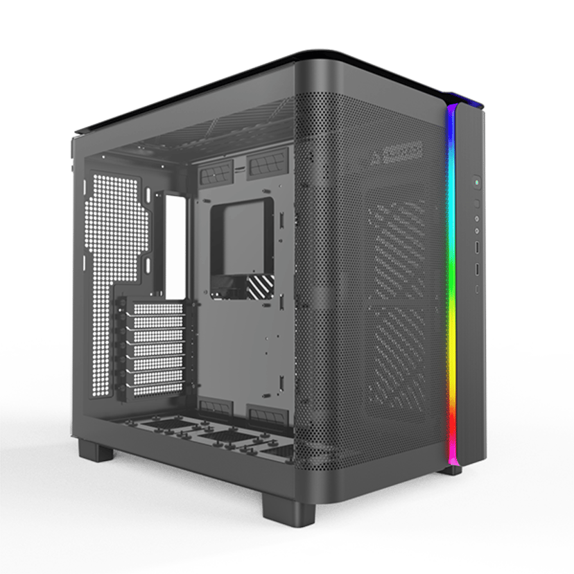Montech King 95 Curved Glass Midi Tower Sort