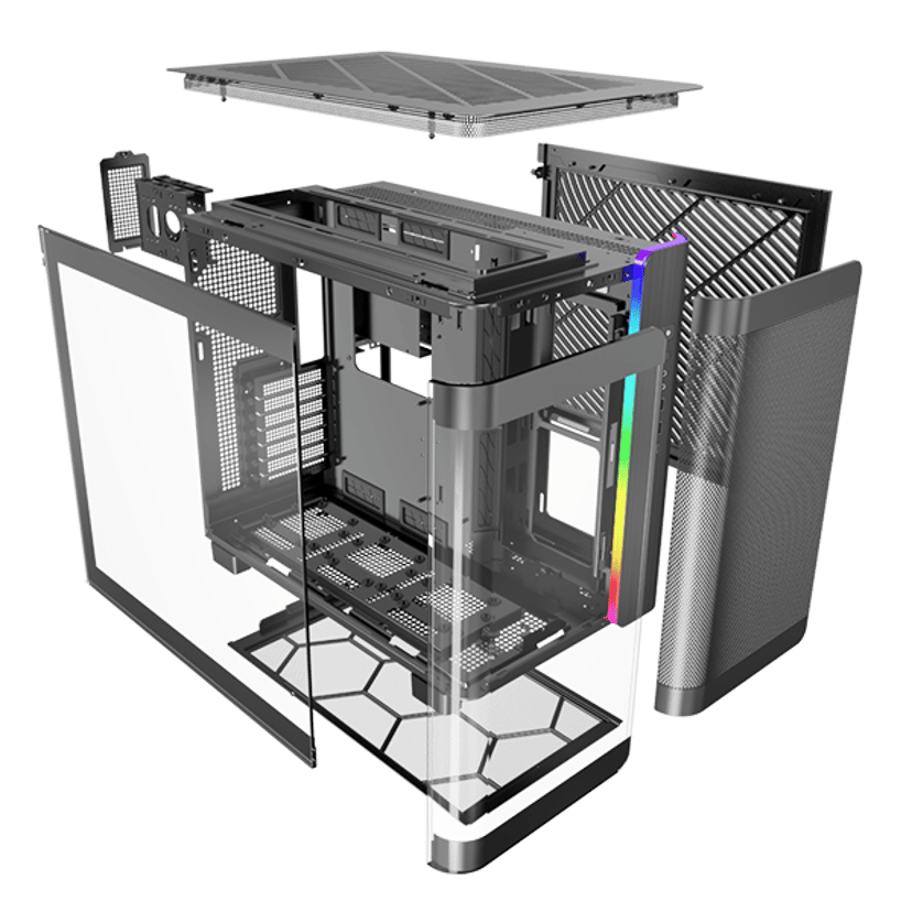 Montech King 95 Curved Glass Midi Tower Sort
