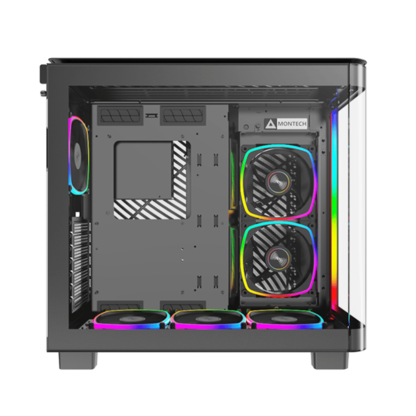 Montech King 95 Pro Curved Glass 6x ARGB +HUB Midi Tower Musta