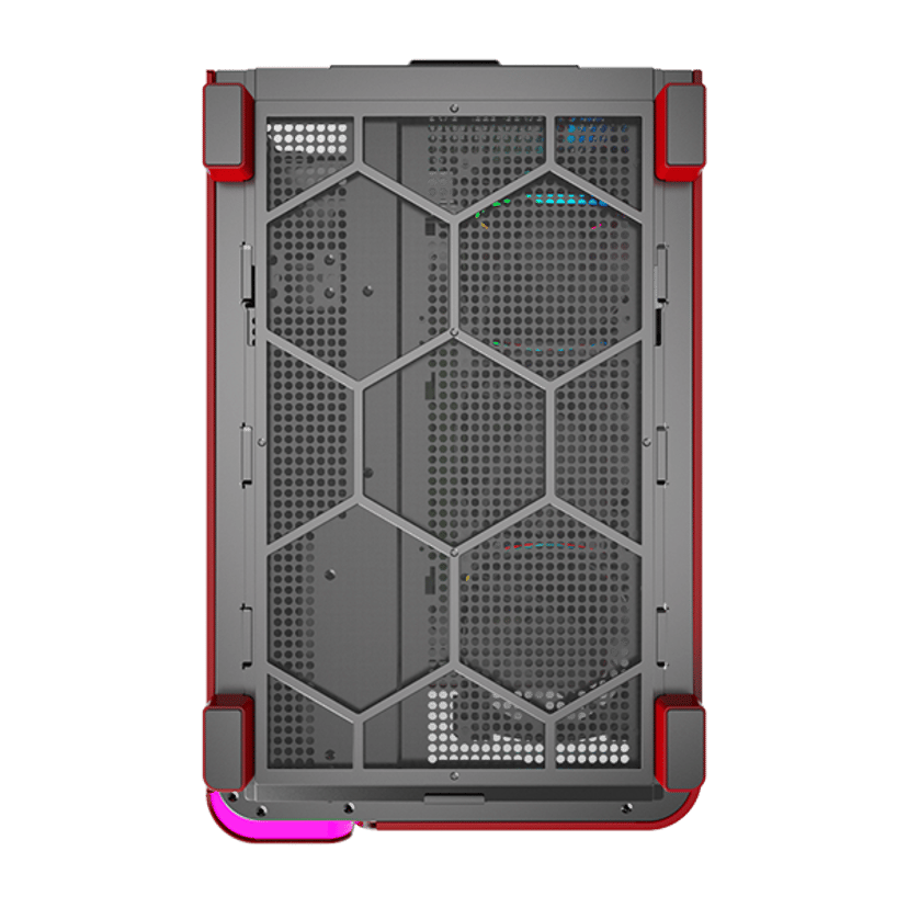 Montech King 95 Pro Curved Glass 6x ARGB +HUB Midi Tower Rød